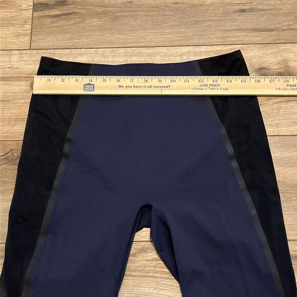 SPANX Every Wear Mesh Contour Active Leggings SZ Large 50082R Navy Black Stretch - Picture 4 of 13
